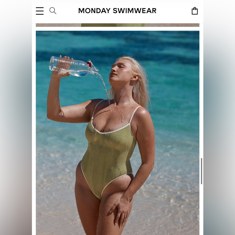 Monday Swimwear Sage Green One-Piece Swimsuit
